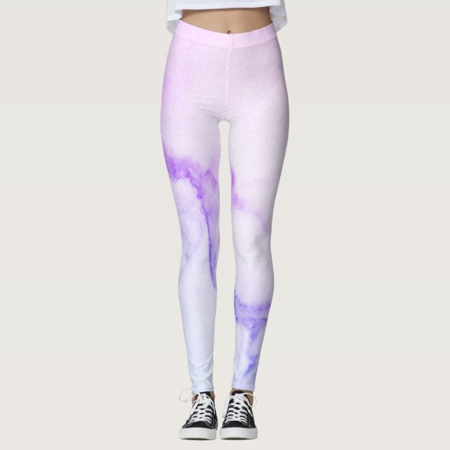 Lila Leggings aus Marmor (Vorderseite)