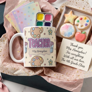Lila Lehrer Kunstbedarf Muster Kaffeetasse