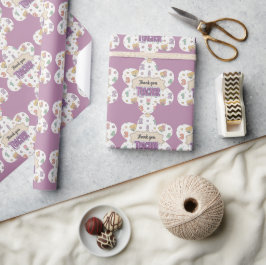 Lila Lehrer Schul Zahlen Muster Geschenkpapier