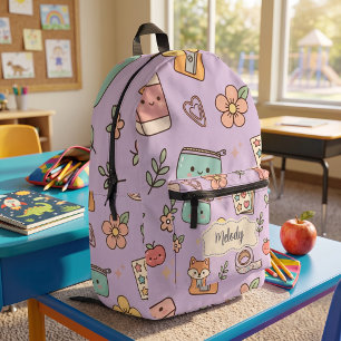 Lila Lehrer Schulbedarf Bedruckter Rucksack
