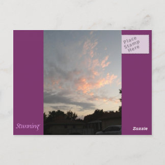 Lila & leicht blauer Himmel Wolken Postkarte