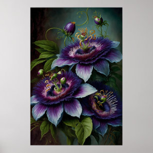 Lila Leidenschaft Blume Art Print Poster