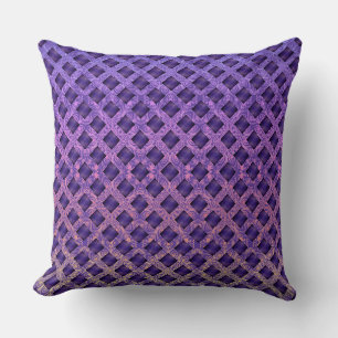 Lila Leidenschaft Boho Gitter Kissen