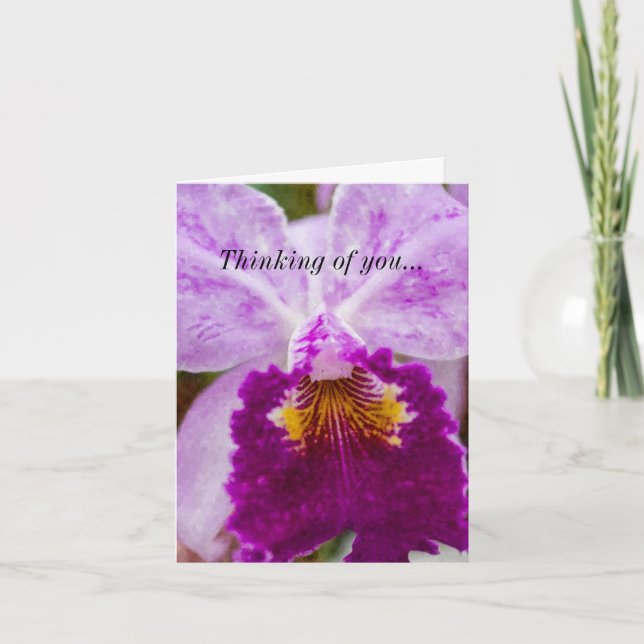 Lila Leidenschaft Orchid Denken Sie an Ihre Karte (Vorderseite)