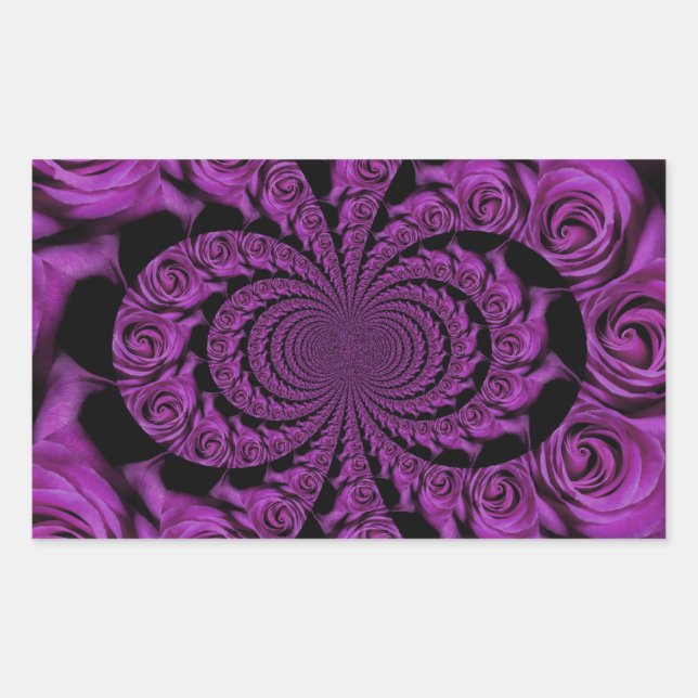 Lila Leidenschaft: Royal Romance Rose Rechteckiger Aufkleber (Vorderseite)