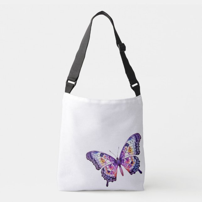 Lila Leidenschaft Tasche: Lila mehrfarbiger Monarc Tragetaschen Mit Langen Trägern (Vorderseite)