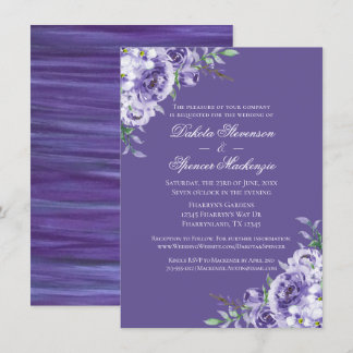 Lila Leidenschaft | Violet Lavendel Plum Brushstro Einladung