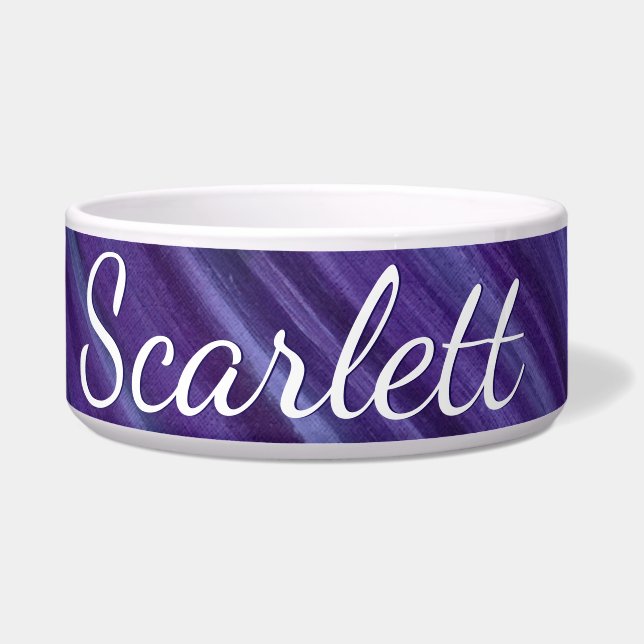 Lila Leidenschaft | Violet Lavendel Plum Brushstro Napf (Vorderseite)