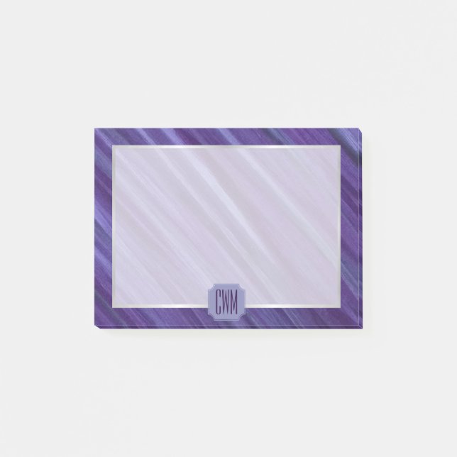 Lila Leidenschaft | Violet Lavendel Plum Brushstro Post-it Klebezettel (Vorderseite)
