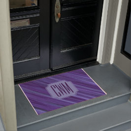 Lila Leidenschaft | Violet Plum Brushstroke Monogr Fußmatte