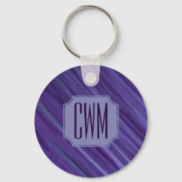 Lila Leidenschaft | Violet Plum Brushstroke Monogr Schlüsselanhänger