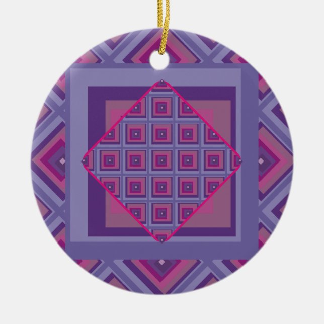 Lila Leidenslavenfelder Diamantenkunst Keramik Ornament (Vorne)