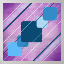 Lila Leinwand Blue Geometric AP0010 Posters