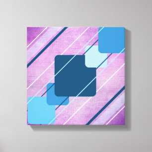Lila Leinwand Blue Geometric AP0010 Wrapped Canvas