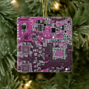 Lila Leiterplattendesign für IT-Profis Keramikornament