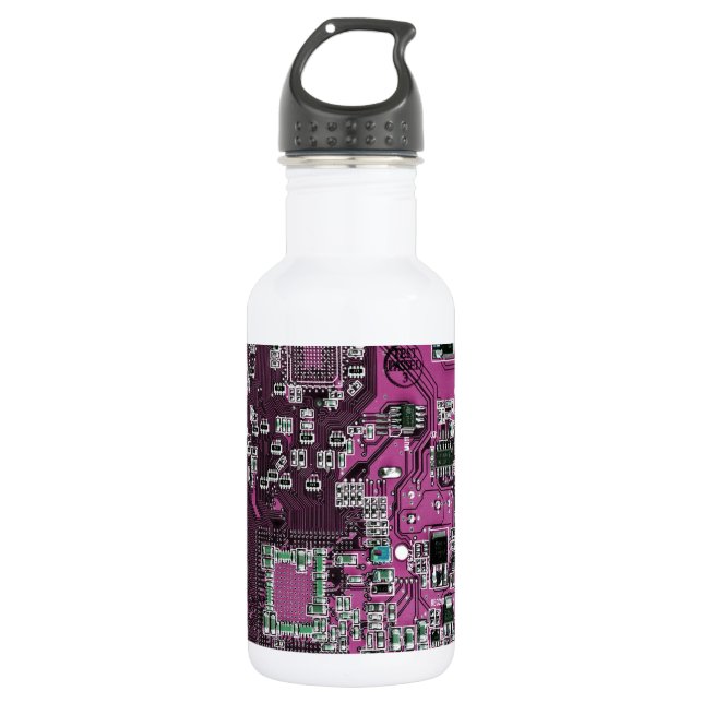 Lila Leiterplattenplatine Edelstahlflasche (Vorderseite)