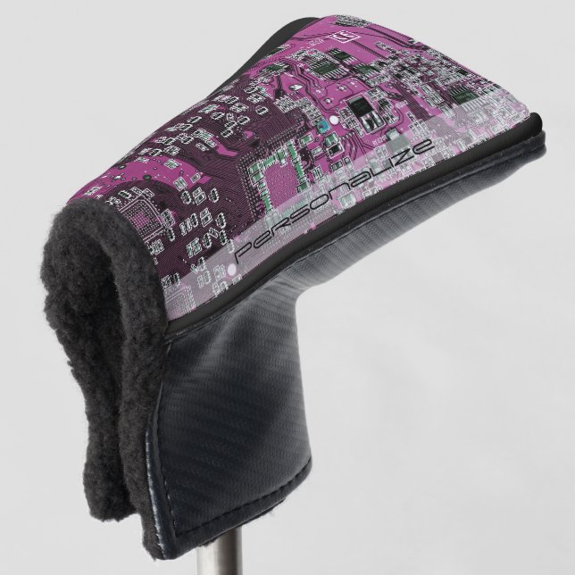 Lila Leiterplattenplatine Golf Headcover (3/4 Vorderseite)