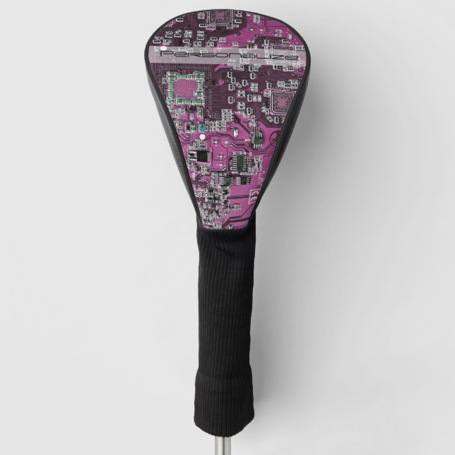 Lila Leiterplattenplatine Golf Headcover (Vorderseite)