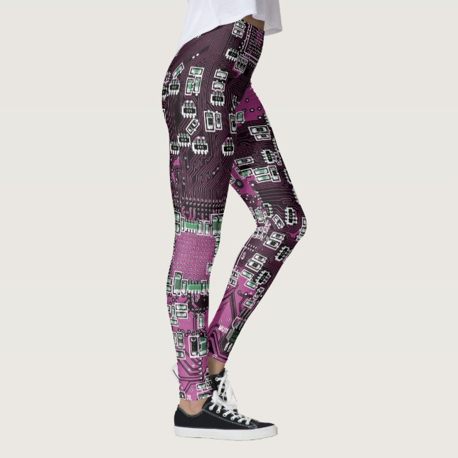 Lila Leiterplattenplatine Leggings (Rechts)