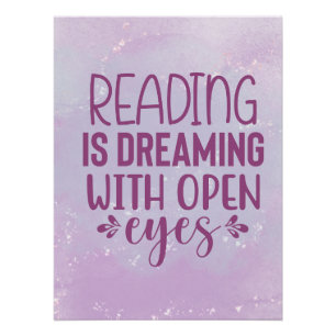 Lila Lektüre träumt mit Open Eyes Poster