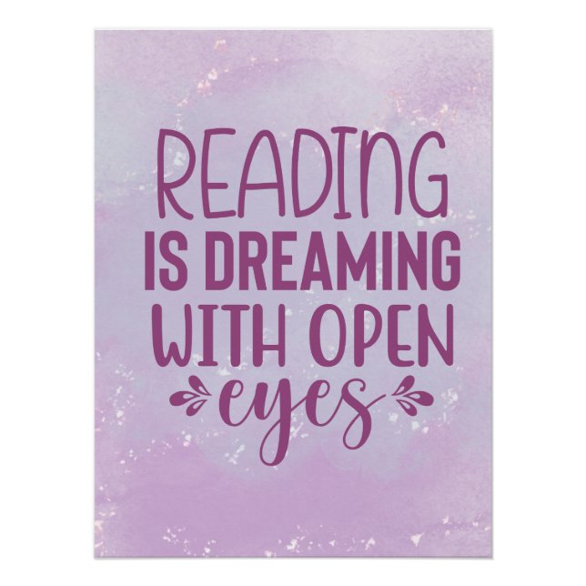 Lila Lektüre träumt mit Open Eyes Poster (Vorderseite)