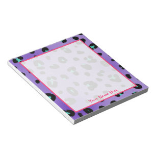 Lila Leopard-Druck-personalisierter Notizblock