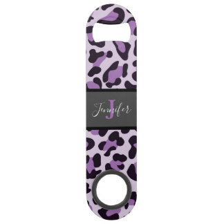 Lila Leopard Druckgeschwindigkeit Flaschenöffner