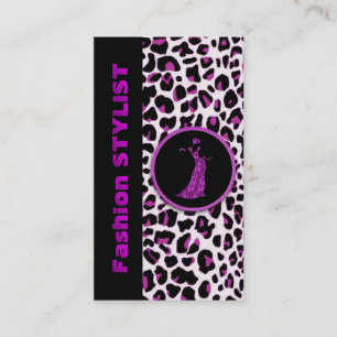 Lila Leopard Fashion Stylist Visitenkarte