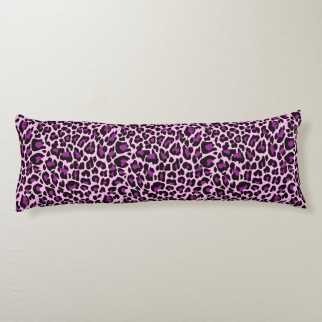 Lila Leopard-Haut-Druck Seitenschläferkissen (Rückseite)