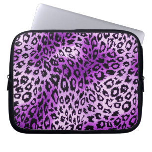 Lila Leopard-Herz-Tierdruck-Laptop-Hülle Laptopschutzhülle