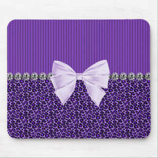 Lila Leopard mit dem eleganten bling Mousepad
