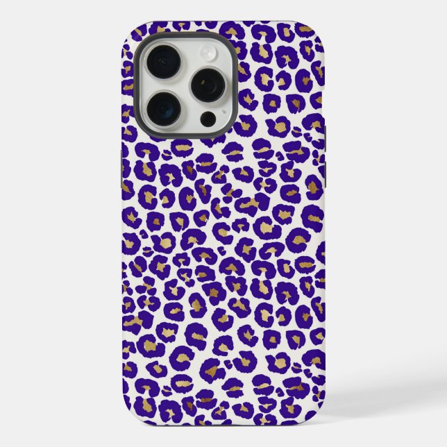 Lila Leopard-Muster iPhone 15 Pro Max Hülle (Rückseite)