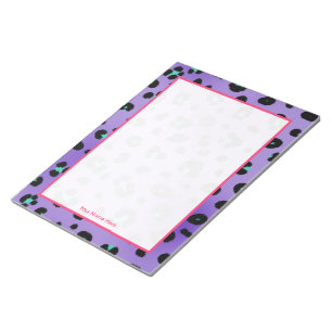 Lila Leopard-personalisierter Notizblock