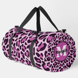 Lila Leopard-Print Monogram Große Duffel-Tasche Duffle Bag
