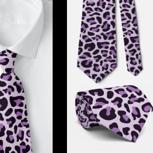Lila Leopard Print Trauzeugen Punk Rock Hochzeiten Krawatte
