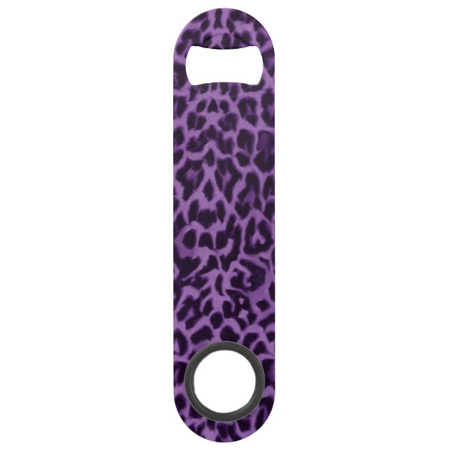 Lila Leopard-Tierdruck-Flaschen-Öffner Speedflaschenöffner (Rückseite)