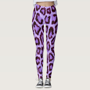 Lila Leoparden-Leggings Leggings