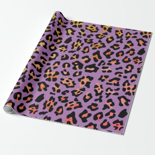 Lila Leopardendruck Geschenkpapier