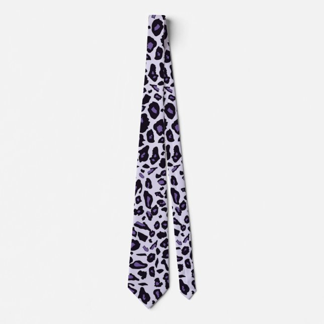 Lila Leopardendruck Krawatte (Vorderseite)