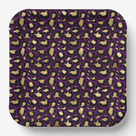 Lila Leopardendruck Pappteller