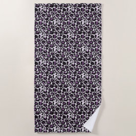 Lila Leopardendruck Strandtuch
