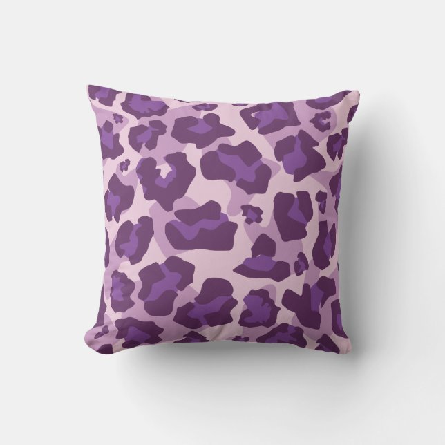 Lila Leopardenmuster Kissen (Vorderseite)