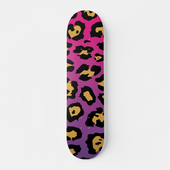 Lila Leopardrucke Skateboard (Vorne)