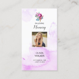 Lila Lesezeichen der Beerdigung, Beerdigung Keepak Visitenkarte