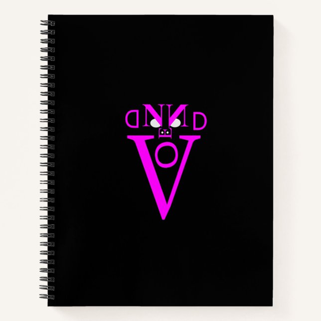 Lila Letter Face Spirale Notebook Notizbuch (Vorderseite)