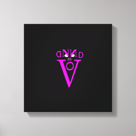 Lila Letter Face Wrapped Canvas Leinwanddruck