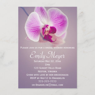 Lila leuchtende Orchideen-Brautparty-Einladung Einladung