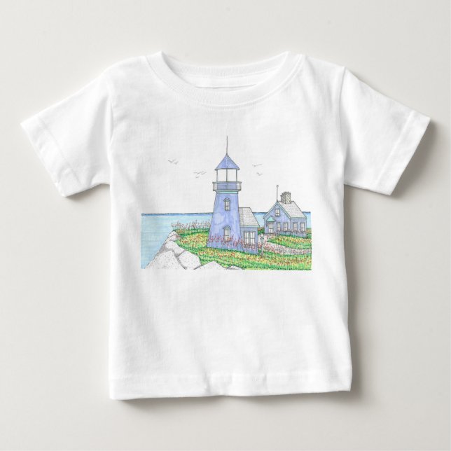 Lila Leuchtturm-Hemd; Baby Baby T-shirt (Vorderseite)