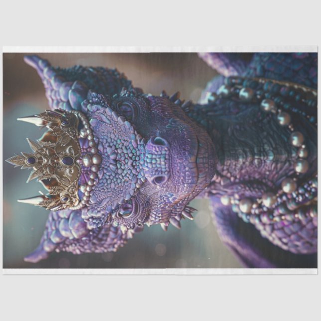 Lila Leute essen Drachendekoupage Seidenpapier (Vorderseite)