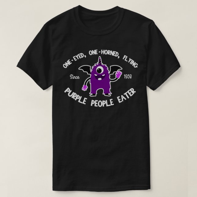 Lila Leute essen T-Shirt (Design vorne)